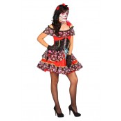 Jurk Day of the Dead Rood 3-delig