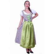 Tiroler jurk lang Wenzel bruin/wit