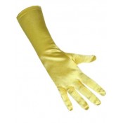 Handschoenen geel satijn 40cm