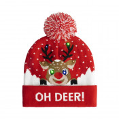 Kerstmuts Hello Deer met led verlichting 