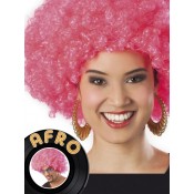 Afro Pruik Roze