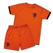 Voetbalshirt en broek oranje retro junior