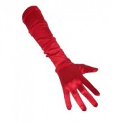 Lange handschoenen rood satijn