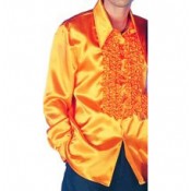 Ruche blouse oranje