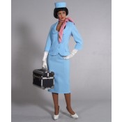 Stewardess lichtblauw luxe