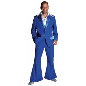 Kostuum 70's blauw, colbert en broek