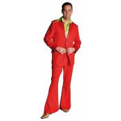 Kostuum 70's rood, colbert en broek